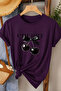 Dark Cherry Printed Cotton Women's T-Shirt