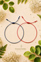 Navy Blue Red Rope Bracelet Set Adjustable Couple Friendship Bracelet