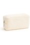 Soft Plush Textured Makeup Bag - White