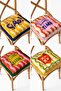 Dynamic Pop Art Typography Patterned Fringed Lace-Up 4-Piece Pofidik Chair Cushion Set - 2