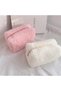 Soft Plush Textured Makeup Bag - White - 2