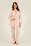 Women's Striped Pink Pajama Set with Bralette (Socks as a Gift) - 4