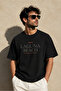 Unisex Black Oversize T-Shirt Short Sleeve Summer Combed Cotton Summer T-Shirt Minimal Laguna Beach Printed Black Oversize T-Shirt - 3