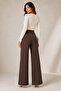 Women's High Waist Modal Fabric Sweatpants with Front Stitching Detail - 8