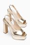 Women's Gold Platform High Heel Shoes - 4