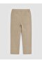 Beige Elastic Waist Boy's Trousers - 3