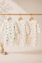 3-Piece Unisex Baby Romper Set – Cotton Patterned Snap Fastener Long Sleeve Newborn Romper, Set of 3, Colors Sent Mixed