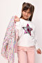 Ecru Sequined Star Embroidered Girls' Sweatshirt - Dina - 3