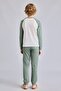 100% Cotton Crew Neck Raglan Long Sleeve Top Elastic Cuff Bottom 2-Piece Pajama Set for Boys I1443A - 6