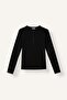 Fitted Basic Plain Ribbed Camisole Long Sleeve Basic T-Shirt I5711Ax26Au