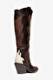Beige Brown Matte Leather Embroidered Trok Detail Western Cowboy Boots - 3