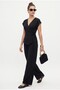 Women's Kelseynew Woven Soft Black Top and Bottom Set - 2