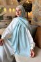 Diamond Pattern Aura Cotton Jacquard Shawl Blue - 2