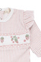 Baby Girl Pink and White Strawberry Embroidered Ruffle Romper 0-3 Months - 3