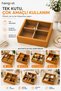 Wooden Look Decorative Organizer Box with 4 Compartments and Lid for Jewelry, Cosmetics, Cookies, Dry Fruits Organizer - 3