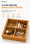 Wooden Look Decorative Organizer Box with 4 Compartments and Lid for Jewelry, Cosmetics, Cookies, Dry Fruits Organizer - 2