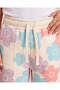 Girls Cream Floral Printed Wide Leg Track Pants - 3