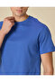 Men Blue Plain T-Shirt - 4