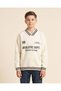 Senior Boys White Plain V-Neck Sweatshirt