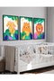 Cute Animals 3 Piece Wooden Framed Painting Act