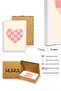 White Wooden Framed Heart Patterned Painting - Pink |   Huhu1176 - 2