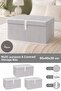 3 Pieces Multi-Purpose Storage Box Organizer with Lid Maxi 50 X 40 X 30 cm Gray