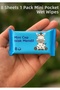 8 Mini Packs 8 Sheets Mini Pocket Wet Wipes Total 64 Wet Wipes - 6