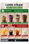 Gelatin Bubble Tea Straw 12 mm 22 cm Thick Smoothie Frozen Boba Straw 100 Pieces - 6
