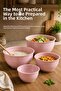 8-Piece Mixing and Preparation Bowl Set Pink - 1L 1.5L 2.3L 3.3L - 3