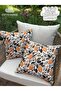 2Pcs Kirlent Cover 43X43 cm Digital Printing Summer-Themed Garden Balcony Decorative Pillowcase with Lemon Pomegranate Yellow Pink Floral Pattern - 6
