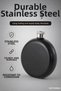 5 oz Stainless Steel Round Flask – Black Steel Pocket Flask - 2