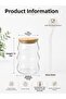 Bamboo Lid Borosilicate Curved Glass Cup with Glass Straw – 13 cm Transparent Beverage Cup - 2