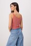 Multicolor Striped Fitted Halter Neck Standard Sleeveless Corded Fabric Stretchy Knitted Undershirt Twoss26Al00045 - 4