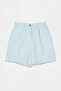 Blue Elastic Waist Wide Leg Shorts with Pockets Tdrss26Sr00017