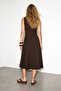 Brown Jacket Collar Sleeveless Belted Long Formal Dress Tdrss26El00074 - 3