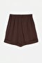 Brown Modal Double-Cuffed Pleated Comfortable Fit Shorts Tdrss26Sr00018 - 3