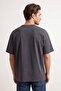 Anthracite Oversize/Wide Fit Tok Fabric Slogan Printed T-Shirt Tmnss26Ts00074 - 4
