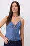 Mavi Askılı Bağlamalı Denim Bluz TWOSS26BZ00832