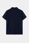 Navy Blue Regular/Comfortable Zippered Textured Fabric Knitted Polo Collar T-Shirt Tmnss26Po00045 - 6