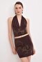 Brown Accessory Detailed Knitted Blouse Skirt Bottom - Top Set Tprss26Au00007 - 2