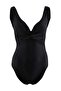Black V-Neck Covered Knotted Regular Swimsuit Tbess26Ma00129 - 5