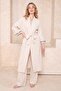Bej Çiçek Desenli Dokuma Maxi Plaj Kimono Pantolon Takım TBESS26AU00099 - 2