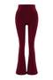 Bordo Fırçalı Soft Kumaş Flare/İspanyol Paça Örme Spor Tayt THMSS26TY00016 - 5