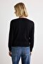 Black Double Layered Look Button Detailed Knitwear Sweater Twoaw27Kz00043 - 4