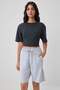 Black-Grey 2-Pack Pocketed Cotton Elastic Waist Long Shorts & Bermuda Twoss26Sr00305 - 7