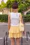 Light Yellow Girls Midi Plain Woven Shorts Skirt Tkdss26Et00015 - 4