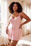 Pink Capless Underwire Panties & Babydoll Plus Size Set Tbbss26Dh00016 - 3