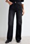 Siyah Yüksek Bel Wide Leg Geniş Paça %100 Pamuk Non-Stretch Jeans TWOSS25JE00060 - 3