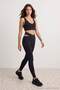 Siyah Soft Fırçalı Kumaş Cut Out Detaylı Örme Spor Tayt THMAW27TY00001 - 7