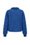 Blue Soft Textured Polo Collar Knitwear Cardigan Twoaw27Hi00132 - 8